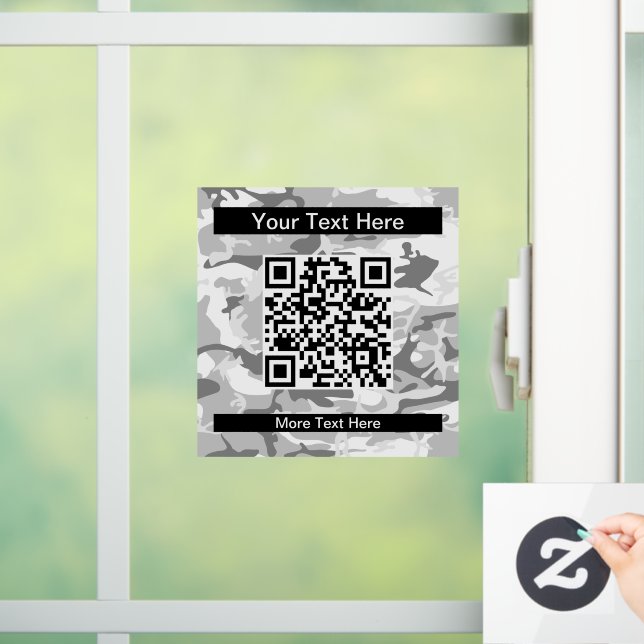 Grey Camo, Winter Camo, Snow Camouflage, Military Window Cling (Home)