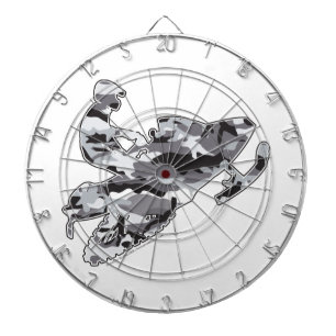 Grey Camoflage Snowmobiler Dartboard