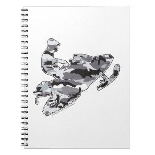 Grey Camoflage Snowmobiler Notebook