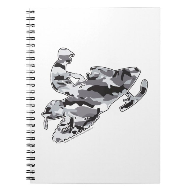 Grey Camoflage Snowmobiler Notebook (Front)