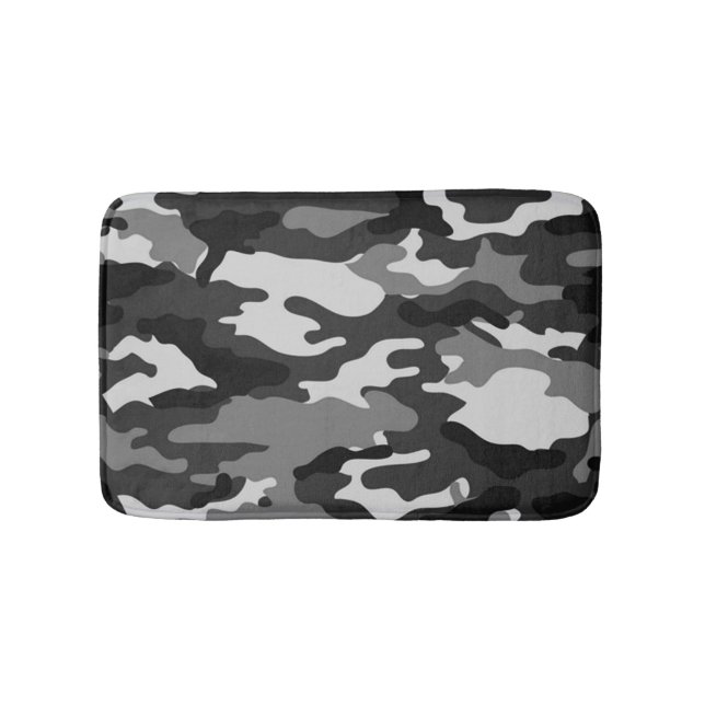 Grey Camouflage Bath Mat (Front)