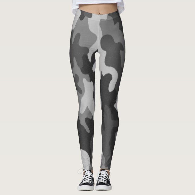 Grey Camouflage Leggings (Front)