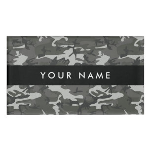 Grey Camouflage, Military, Army Name Tag