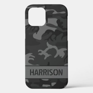 Grey Camouflage Monogram iPhone 12 Pro Case