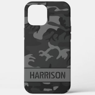 Grey Camouflage Monogram iPhone 12 Pro Max Case