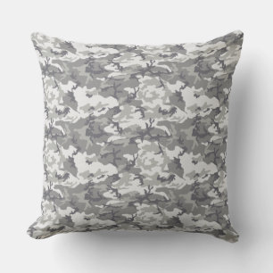 Grey Camouflage Pattern Cushion