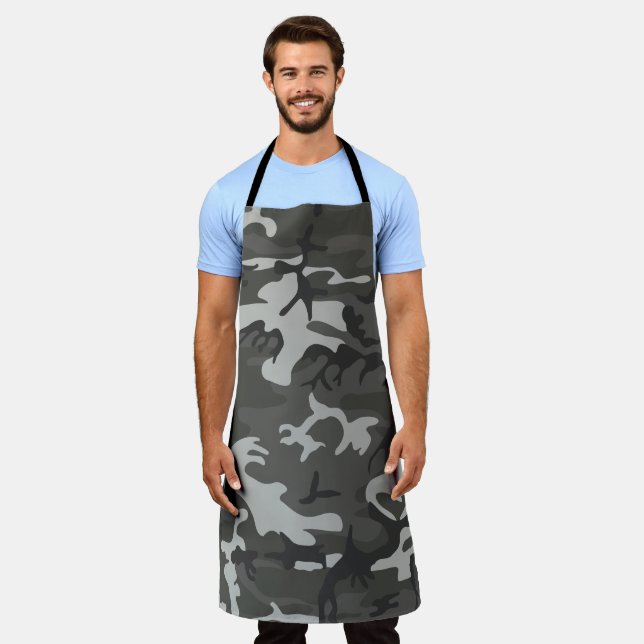 Grey Camouflage Pattern, Military Pattern, Army Apron (Worn)