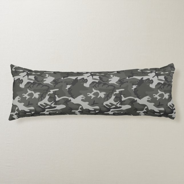 Grey Camouflage Pattern, Military Pattern, Army Body Cushion (Front)