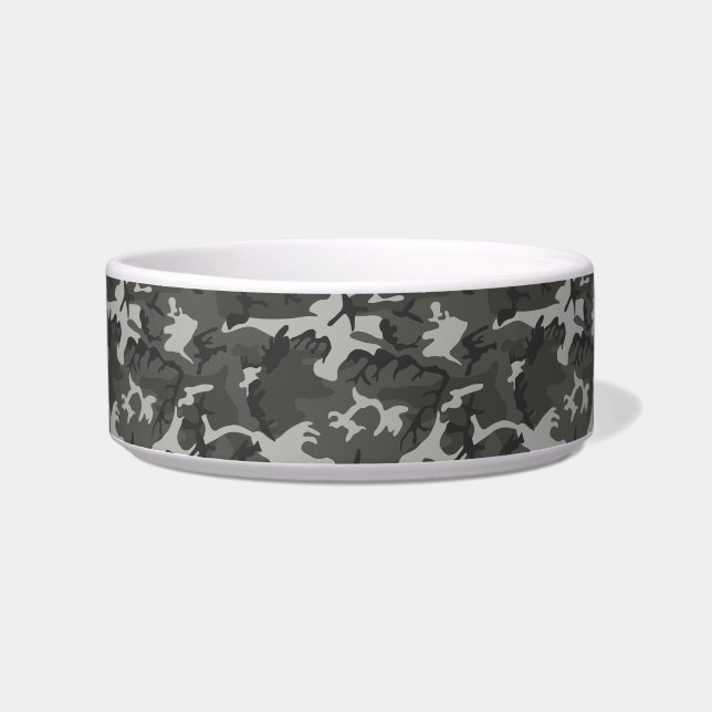 Grey Camouflage Pattern, Military Pattern, Army Bowl (Front)