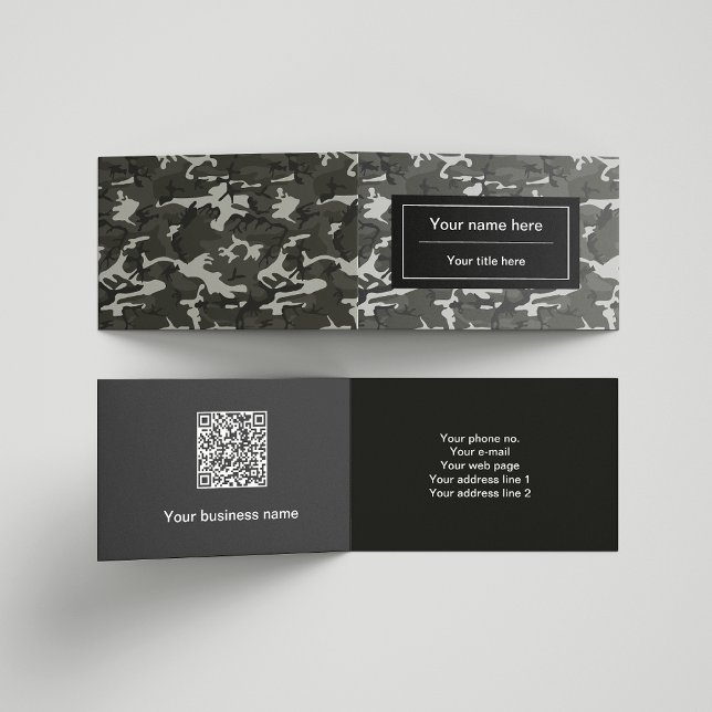 Grey Camouflage Pattern, Military Pattern, Army Business Card (Creator Uploaded)