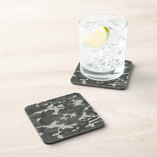 Grey Camouflage Pattern, Military Pattern, Army Coaster
