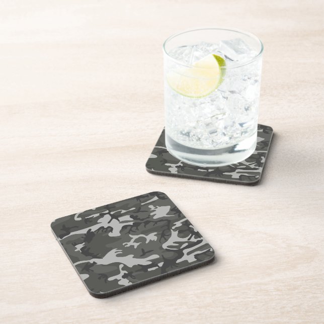 Grey Camouflage Pattern, Military Pattern, Army Coaster (Right Side)