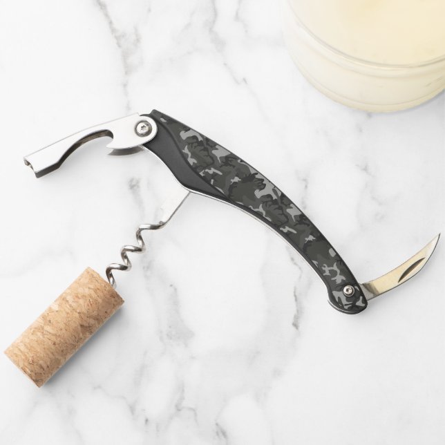 Grey Camouflage Pattern, Military Pattern, Army Corkscrew (Front)