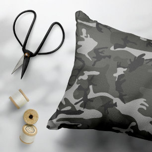 Grey Camouflage Pattern, Military Pattern, Army Decorative Cushion