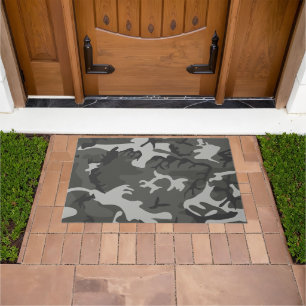 Grey Camouflage Pattern, Military Pattern, Army Doormat