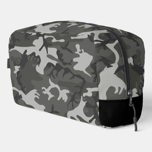 Grey Camouflage Pattern, Military Pattern, Army Dopp Kit (Right Corner)