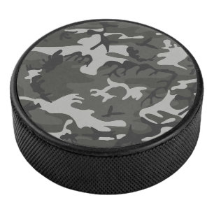 Grey Camouflage Pattern, Military Pattern, Army Hockey Puck