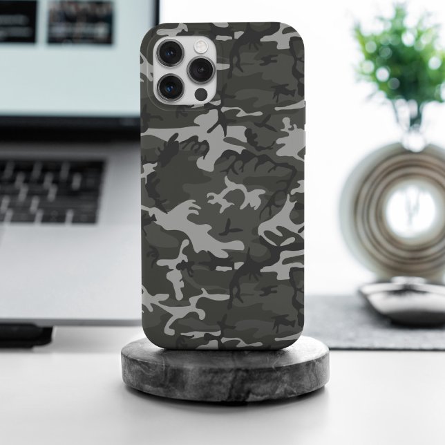 Grey Camouflage Pattern, Military Pattern, Army iPhone Case (Creator Uploaded)
