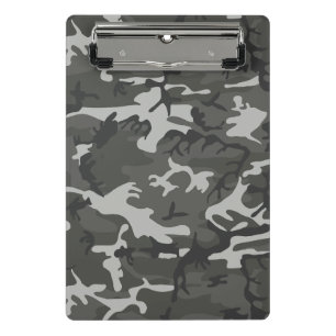Grey Camouflage Pattern, Military Pattern, Army Mini Clipboard