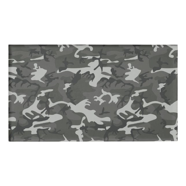 Grey Camouflage Pattern, Military Pattern, Army Name Tag (Front)