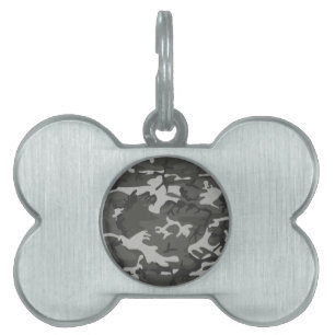 Grey Camouflage Pattern, Military Pattern, Army Pet ID Tag