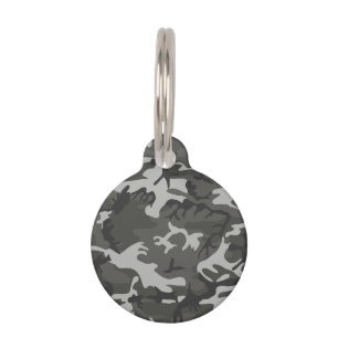 Grey Camouflage Pattern, Military Pattern, Army Pet Tag