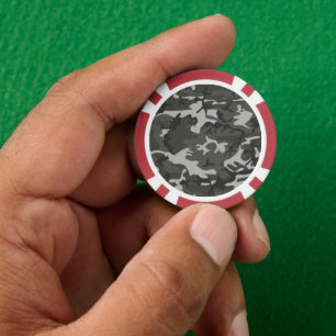 Grey Camouflage Pattern, Military Pattern, Army Poker Chips