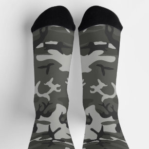 Grey Camouflage Pattern, Military Pattern, Army Socks