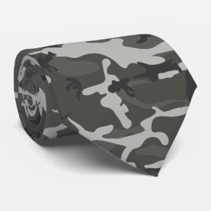Grey Camouflage Pattern, Military Pattern, Army Tie