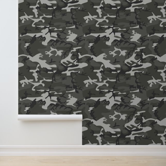 Grey Camouflage Pattern, Military Pattern, Army Wallpaper (Application)