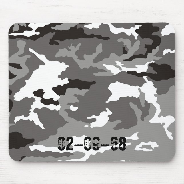 Grey camouflage pattern mouse mat (Front)