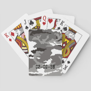 Grey camouflage pattern playing cards