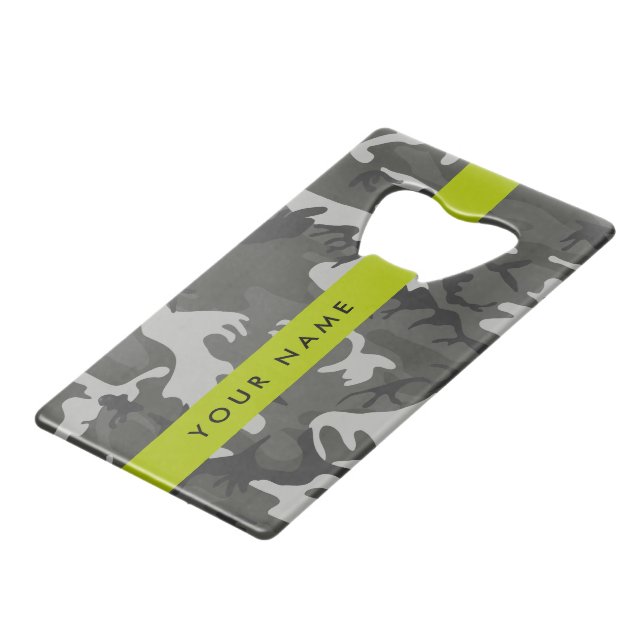 Grey Camouflage Pattern, Your name, Personalise (Front Angled)