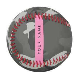 Grey Camouflage Pattern, Your name, Personalise Baseball