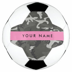 Grey Camouflage Pattern, Your name, Personalise Football
