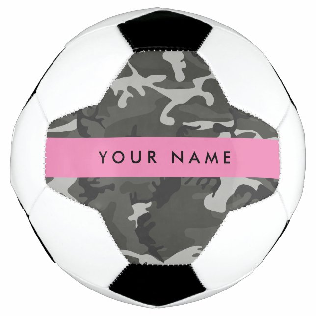 Grey Camouflage Pattern, Your name, Personalise Football (Front)