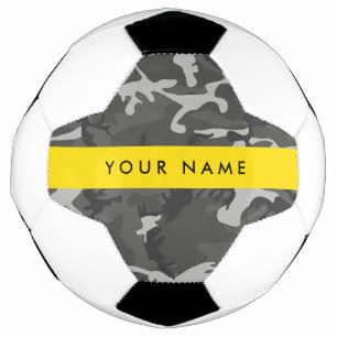 Grey Camouflage Pattern, Your name, Personalise Football
