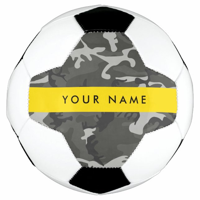 Grey Camouflage Pattern, Your name, Personalise Football (Front)