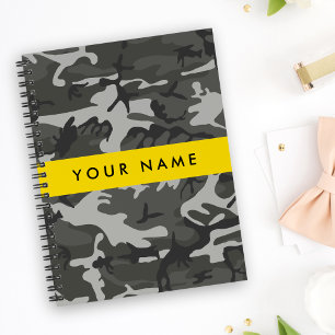 Grey Camouflage Pattern, Your name, Personalise Planner