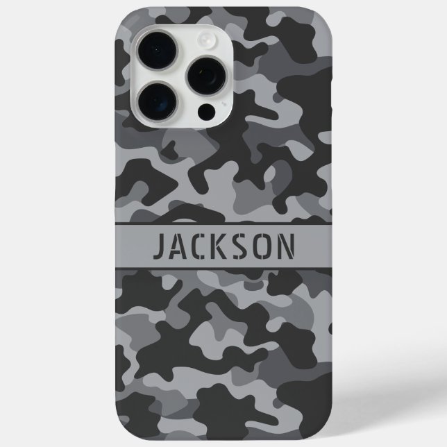 Grey Camouflage Personalised Case-Mate iPhone Case (Back)