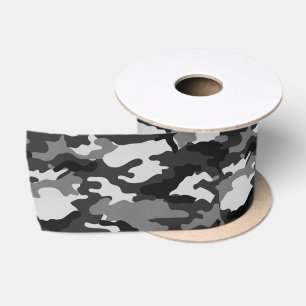 Grey camouflage Ribbon Satin Ribbon