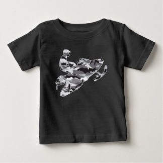 Grey Camouflage Snowmobiler Baby T-Shirt