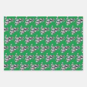 Grey Camouflage Snowmobiler Wrapping Paper Sheet