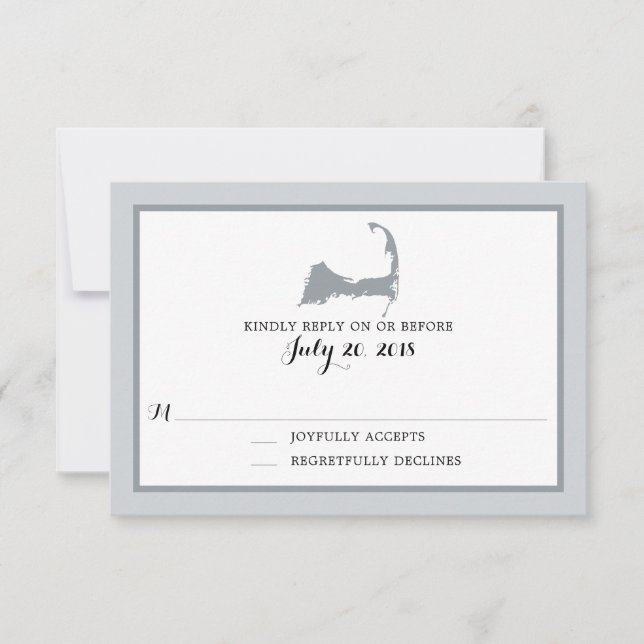 Grey Cape Cod | Wedding RSVP (Front)