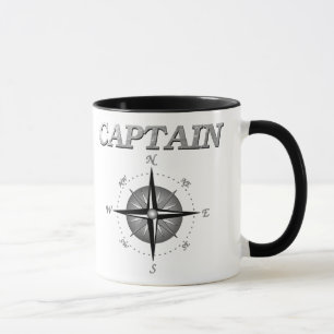 Grey Captain with Compass Rose Mug
