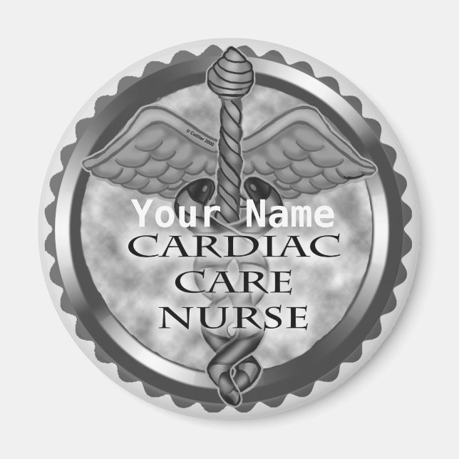 Grey Cardiac Care Nurse Magnet (Front)