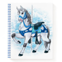 Grey Carousel Horse Notebook