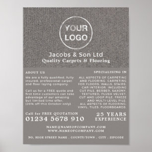 Grey Carpet, Carpet Layer, Fitter Advertising Poster
