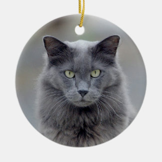 Grey Cat Christmas Ornament
