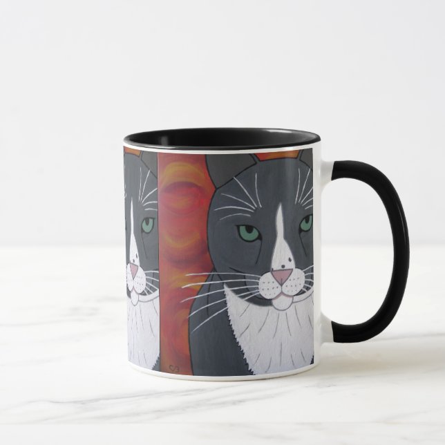 Grey Cat Face Mug (Right)